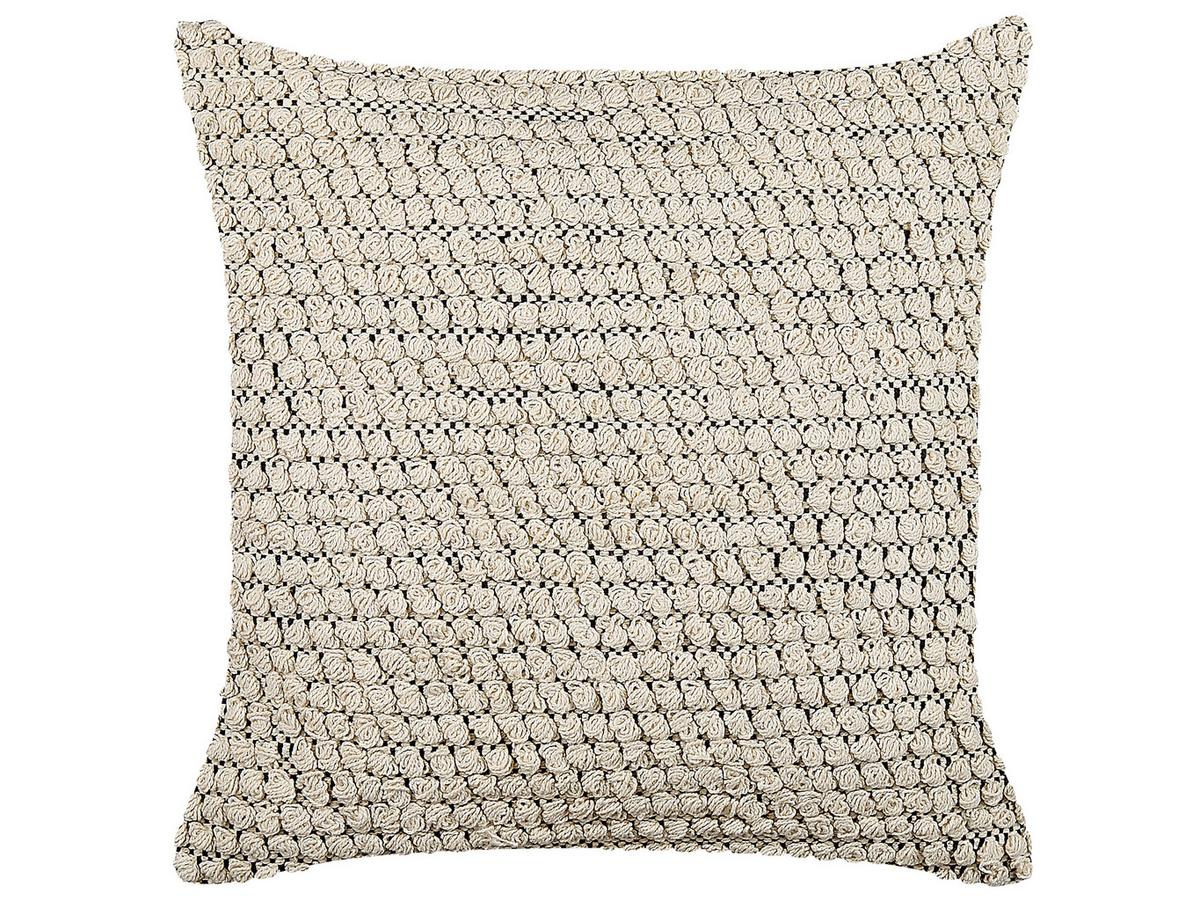 DEKOKISSEN 2er-Set Beige 45/45 cm Howea - Beige, Naturmaterialien/Textil (45/45cm) - Beliani