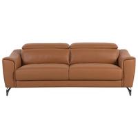SOFA Leder Goldbraun Narwik - Goldfarben, Leder/Textil (203/93/98cm) - Beliani