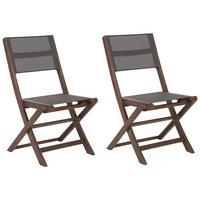 GARTENSTUHL 2er-Set Akazienholz dunkelbrown Cesana - Dunkelbraun, Holz (57/90/50cm) - Beliani