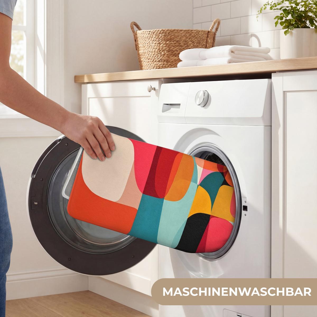 BADEMATTE Formen - Bunt - Abstrakt - Flugzeuge 90x60 cm - Multicolor, Textil (90/60cm) - OnlyWow