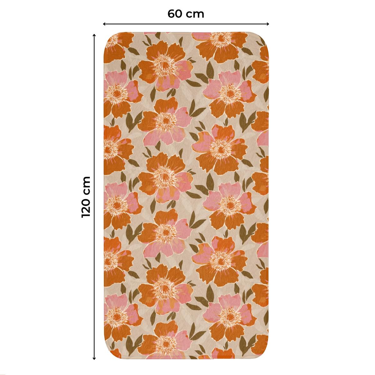 WC-VORLEGER Blumen - Motiv - Retro Toilettenvorleger 60x120 cm - Multicolor, Textil (60/1cm) - OnlyWow