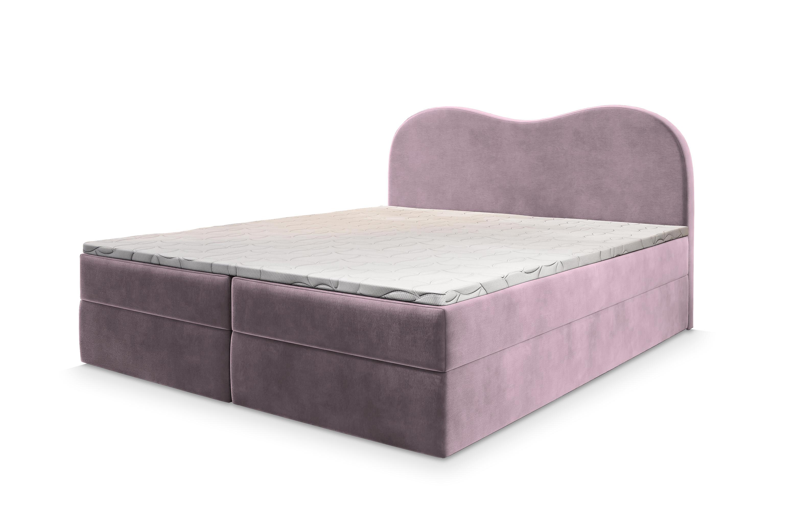 BOXBETT FLUVIA M 140x200 cm mit Matratze und Topper - Lila - Lila, Holz (140/200cm) - MASSENO