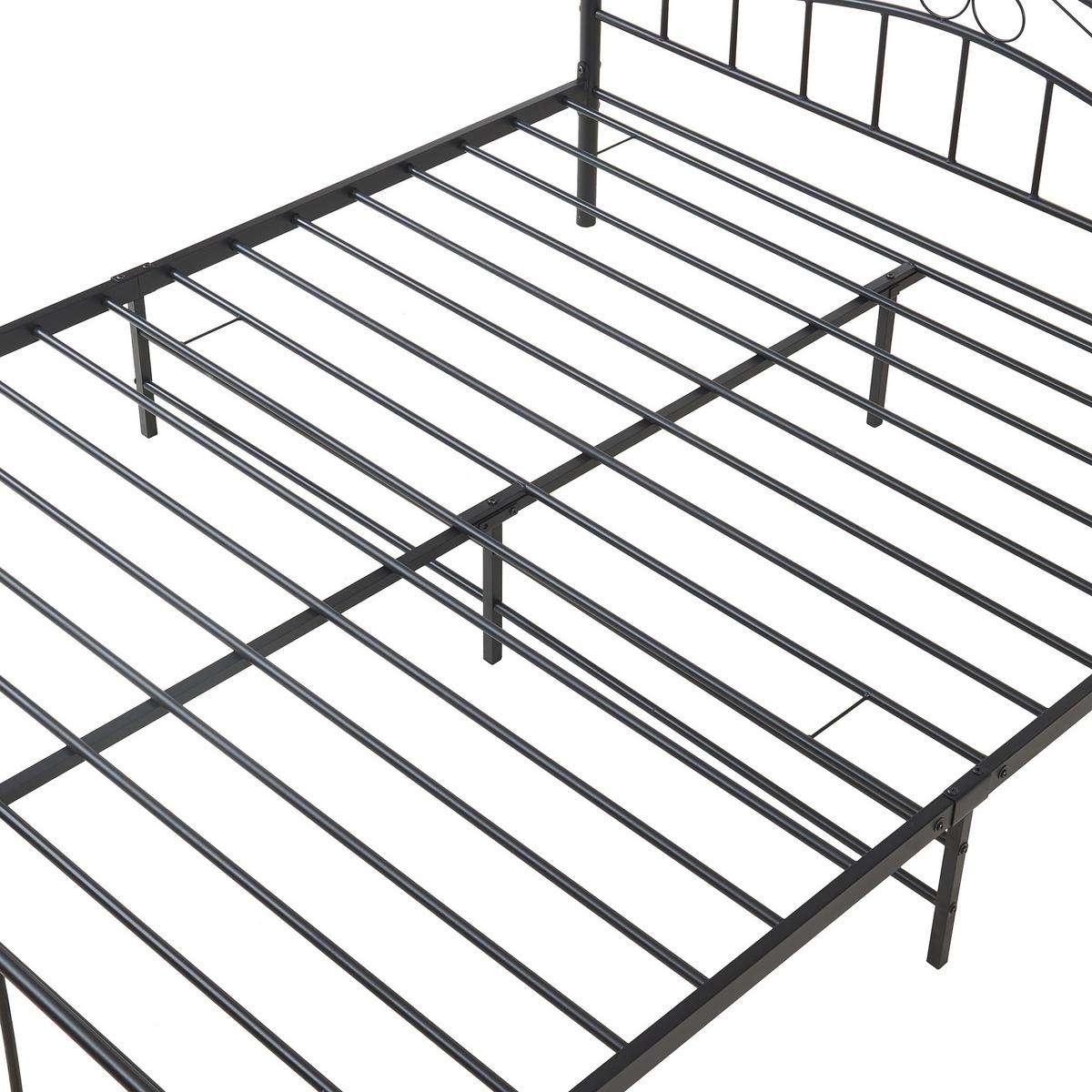 METALLBETT Florenz - Schwarz, Metall (160/200cm) - [en.casa]
