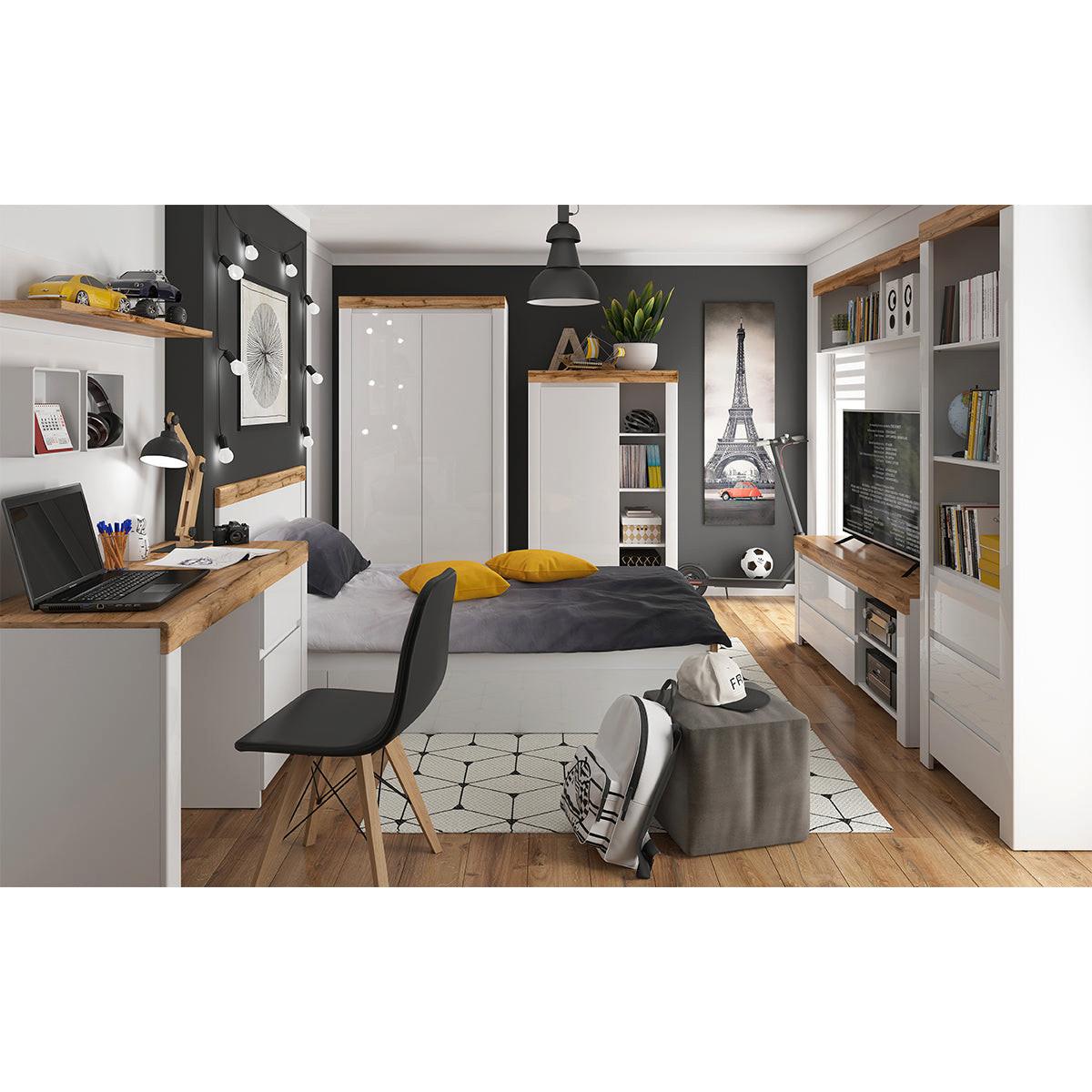 BÜCHERREGAL Hella Weiß und Holz - Weiß, Holzwerkstoff (68/203/42cm) - Petits-meubles