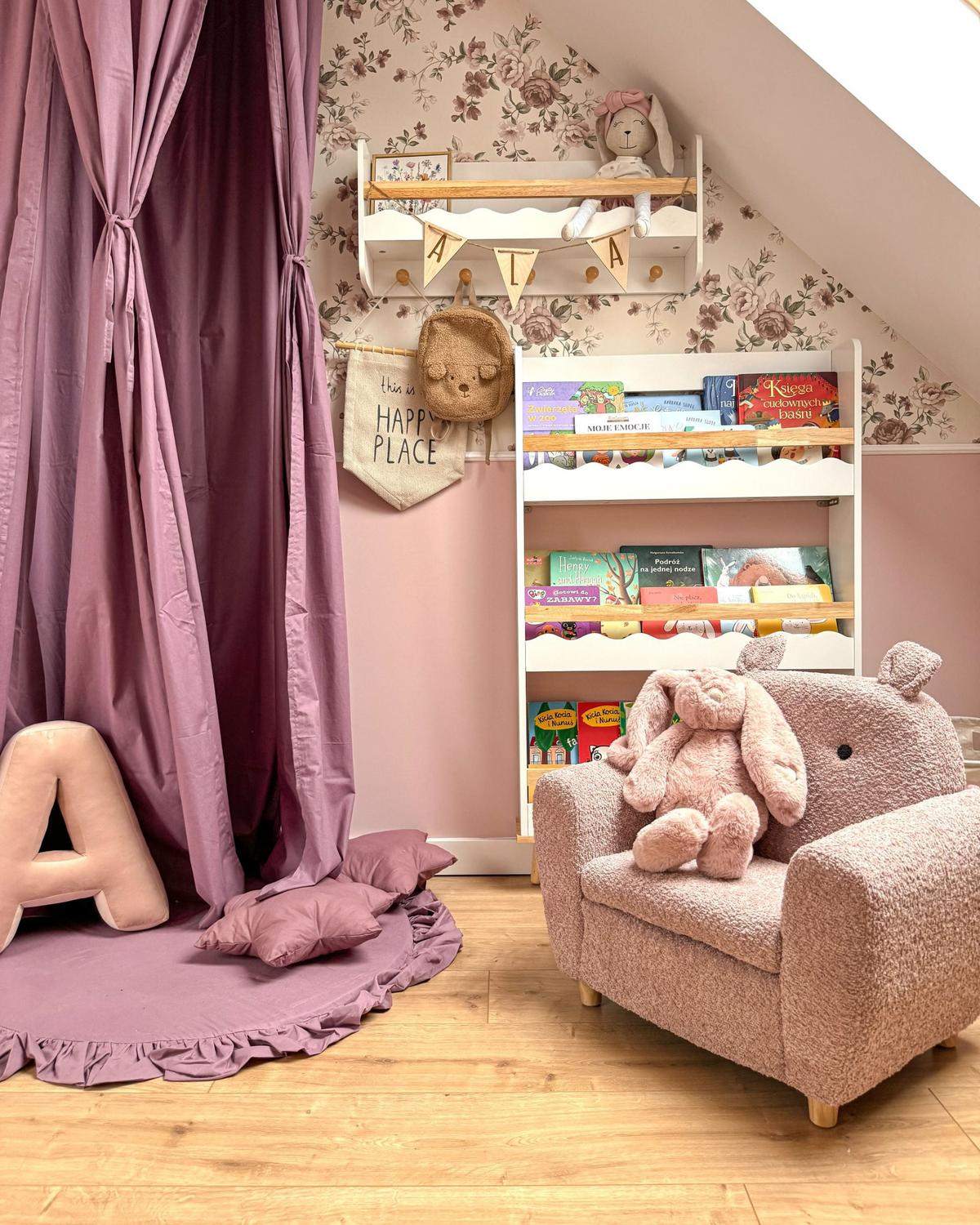 KINDERSESSEL Nilpferd Bouclé Pastellrosa Maribo - Pink, Textil (61/59/44cm) - Beliani