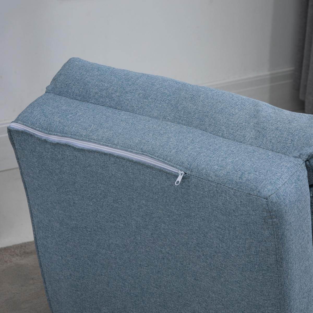 BODENSESSEL 2-in-1 Klappmatratze mit verstellbarer Rückenlehne Metall Himmelblau - Blau, Metall (60/56/80cm) - HOMCOM
