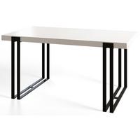 ESSZIMMERTISCH ROSA 200X90X77 cm, Farbe: Weiß, mit Metallbeinen in Farbe Schwarz - Schwarz/Weiß, Holzwerkstoff (200/90/77cm) - Alpi-Möbel