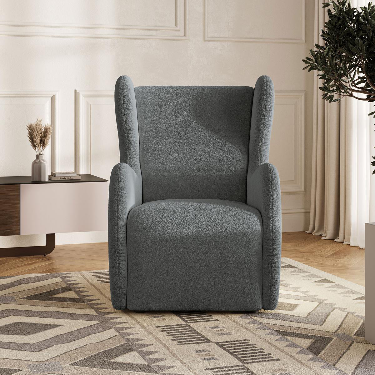 SESSEL MASTI Polstersessel Loungesessel ergonomisch, Grau - Grau, Holzwerkstoff/Kunststoff (74/100/86cm) - MASSENO