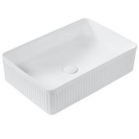 AUFSATZWASCHBECKEN Weiß 50/34 cm Keramik Geldo - Weiß, Keramik (50/13/34cm) - Beliani