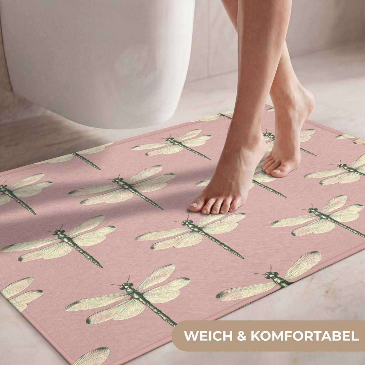 WC-VORLEGER Lillibells - Muster - Rosa Toilettenteppich 90x60 cm - Rosa, Textil (90/1cm) - OnlyWow