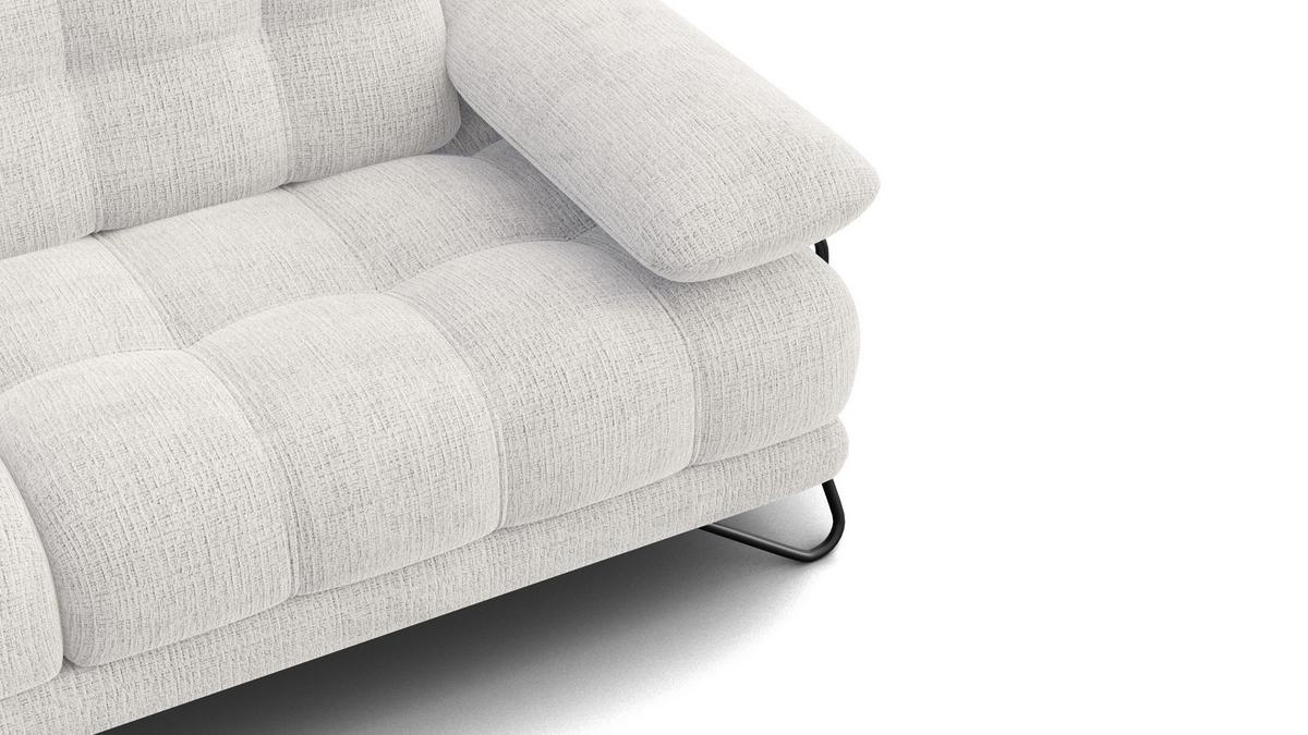 SOFA BUBBARA 2,5-Sitzer, creme - Creme/Schwarz, Holz/Textil (215/87/96cm) - Wozimo