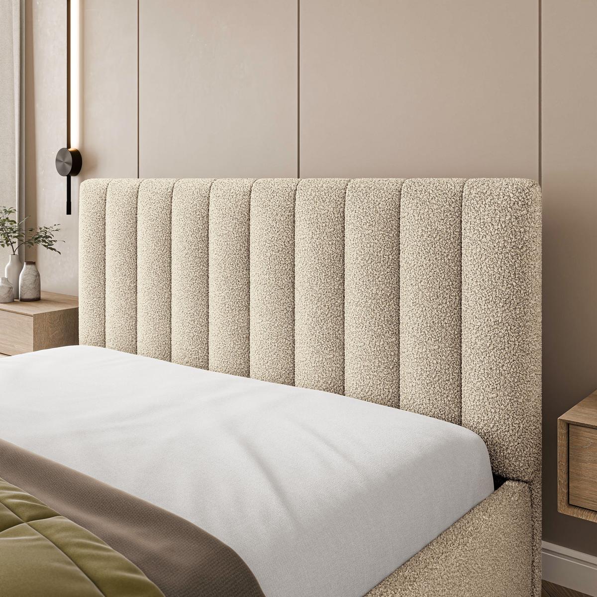 POLSTERBETT DEMERA Q 180x200 cm mit Bettkästen - Creme - Creme, Holz (180/200cm) - MASSENO
