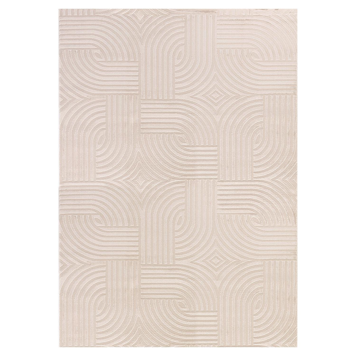 TEPPICH Kurzflor ILLER in Beige, mit 3D-Design, aus Jute, 160 x 230 cm - Beige, Textil (230/160cm) - KADIMA DESIGN