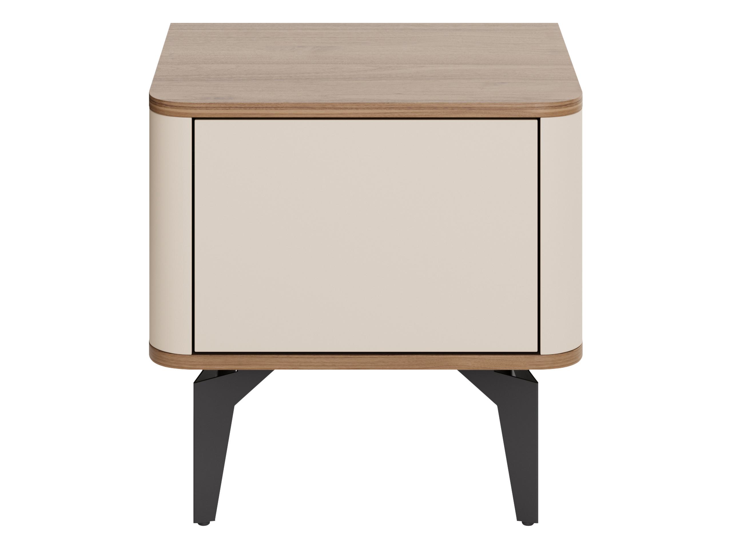 NACHTTISCH Aurena AU10 - Kaschmir/Nussbaumfarben, Holzwerkstoff/Metall (48/47/41cm) - MIRJAN24
