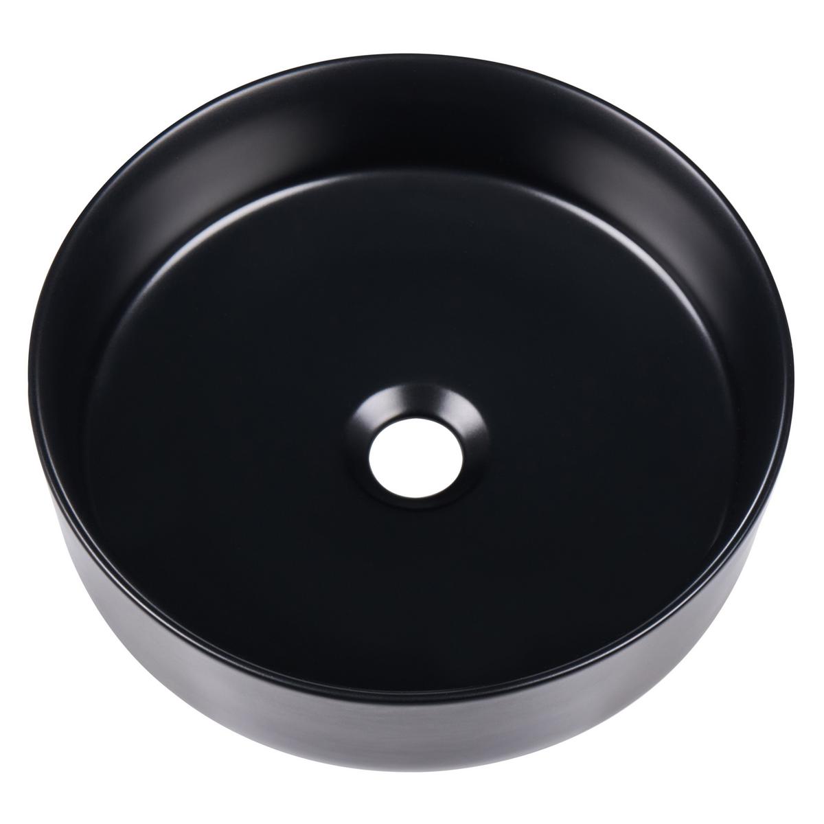 AUFSATZWASCHBECKEN Schwarz 40 cm Keramik Tebar - Schwarz, Keramik (40/12/40cm) - Beliani