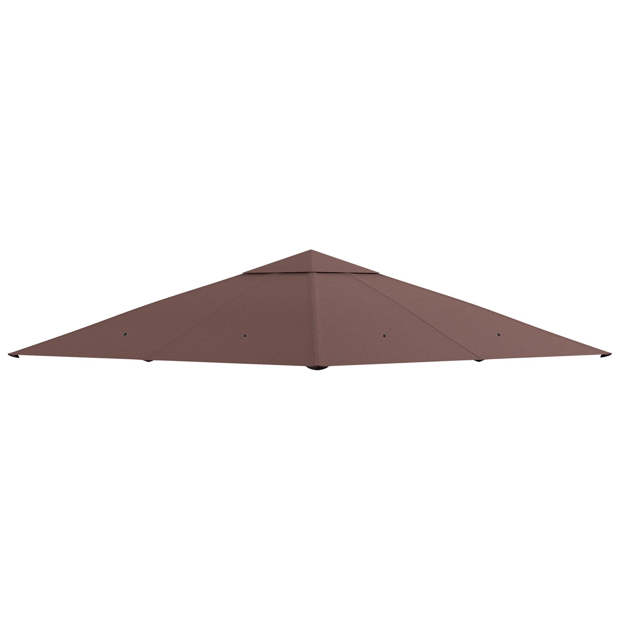 PAVILLON-ERSATZDACH Polyester Kaffee - Braun, Kunststoff (298/1/298cm) - Outsunny