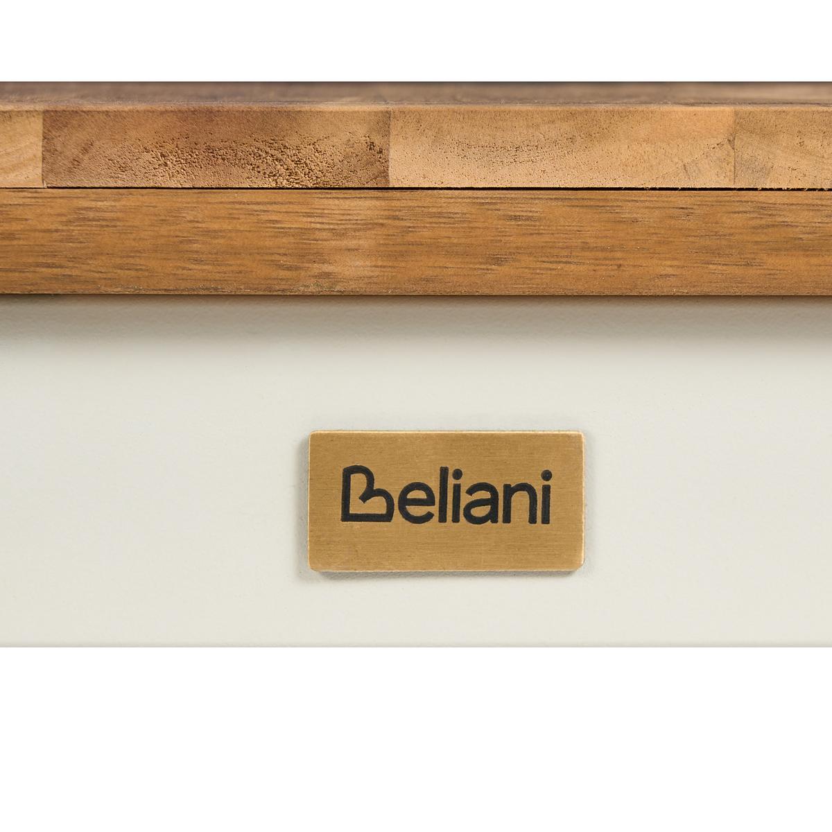 GARTENTISCH für 6 Personen 180/90 cm Akazienholz Braun Giovinazzo - Creme, Holz (180/90/75cm) - Beliani