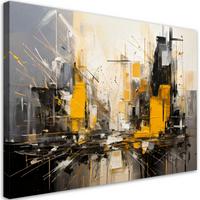 LEINWANDBILD Abstraktion 100x70cm - Gelb, Textil (100/70cm) - Feeby