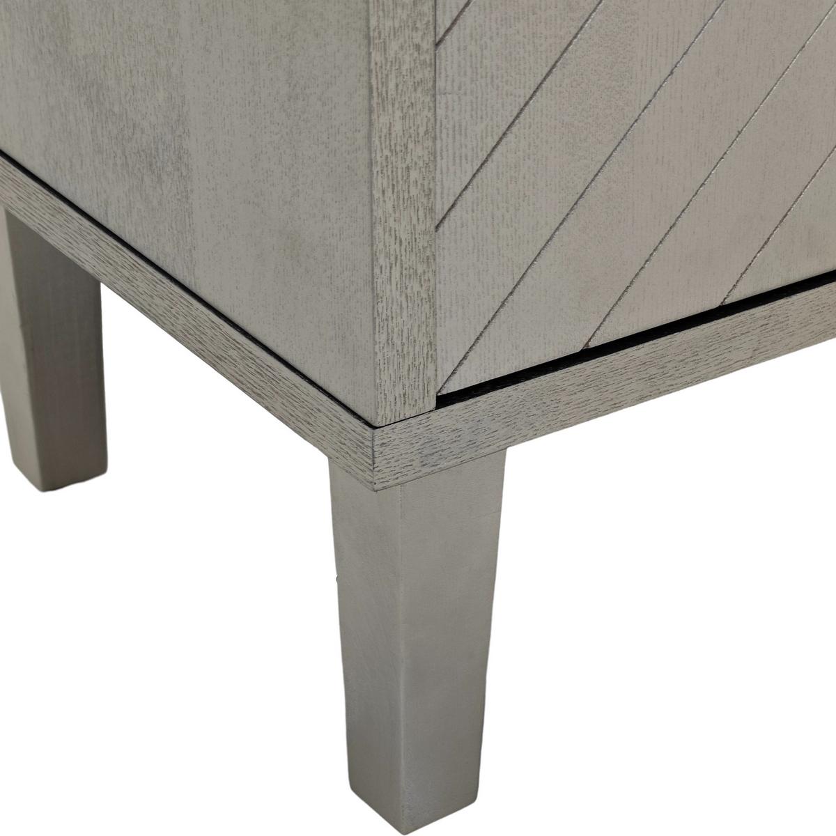 SIDEBOARD Grau Holzoptik mit 4 Türen & Kiefernholzbeinen - Grau, Holzwerkstoff (152/83/40cm) - Urban Meuble
