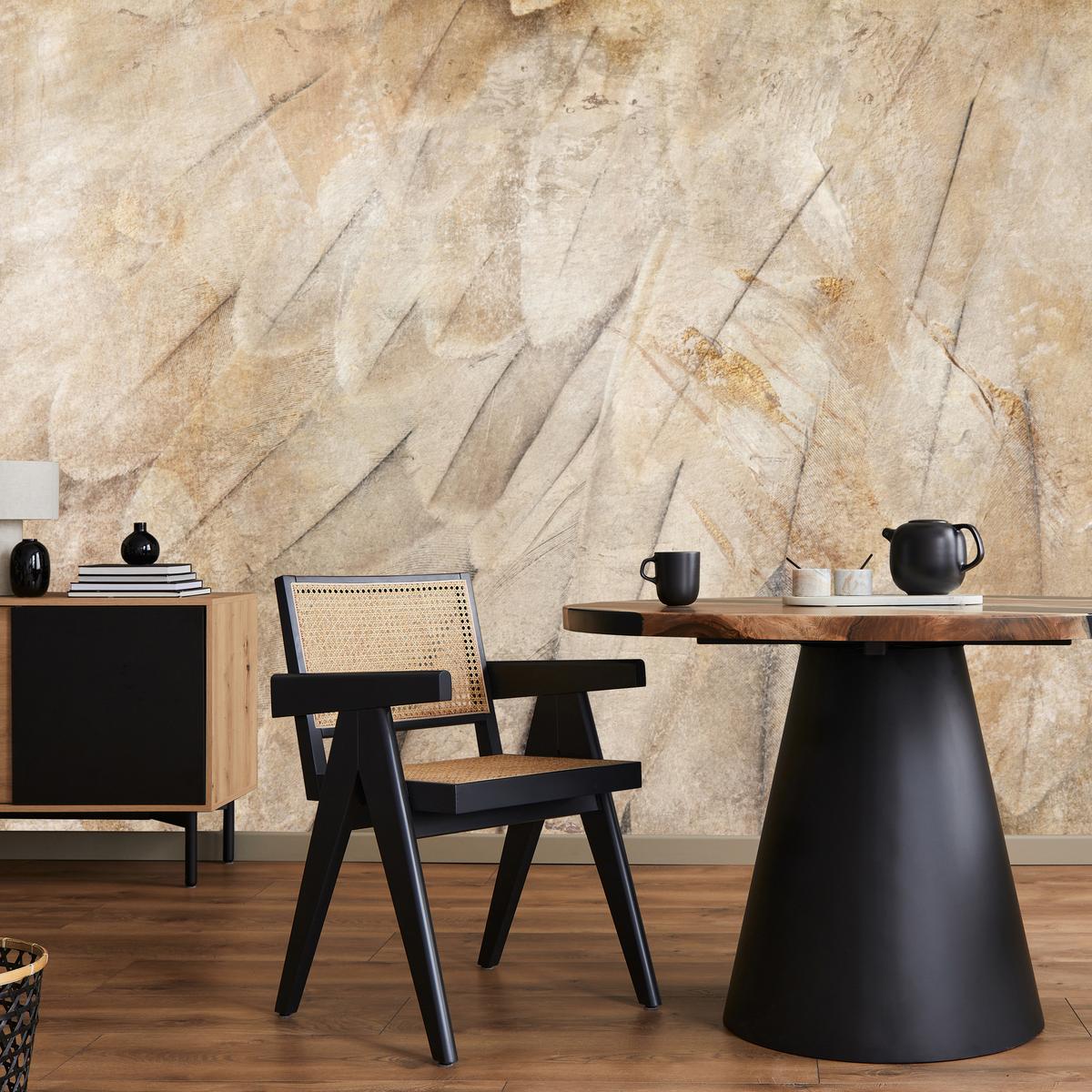 FOTOTAPETE Vogelflügel Beton Retro Stil 400x280 - Beige/Braun, Papier (400/280cm) - Muralo