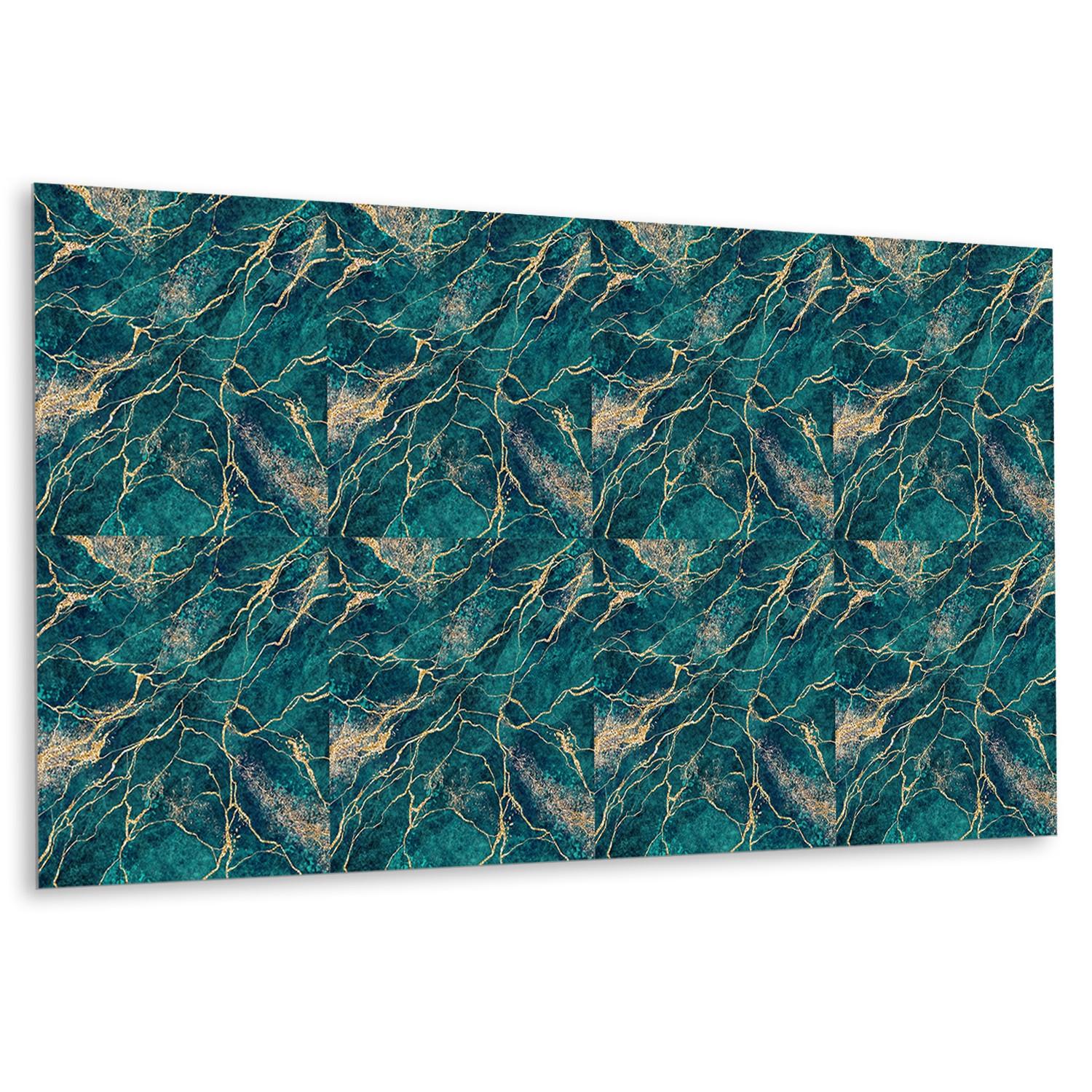WANDPANEEL 100 x 50 cm Grüner Malachit - Dunkelgrün/Grün, Textil (100/1.6/50cm) - TULUP