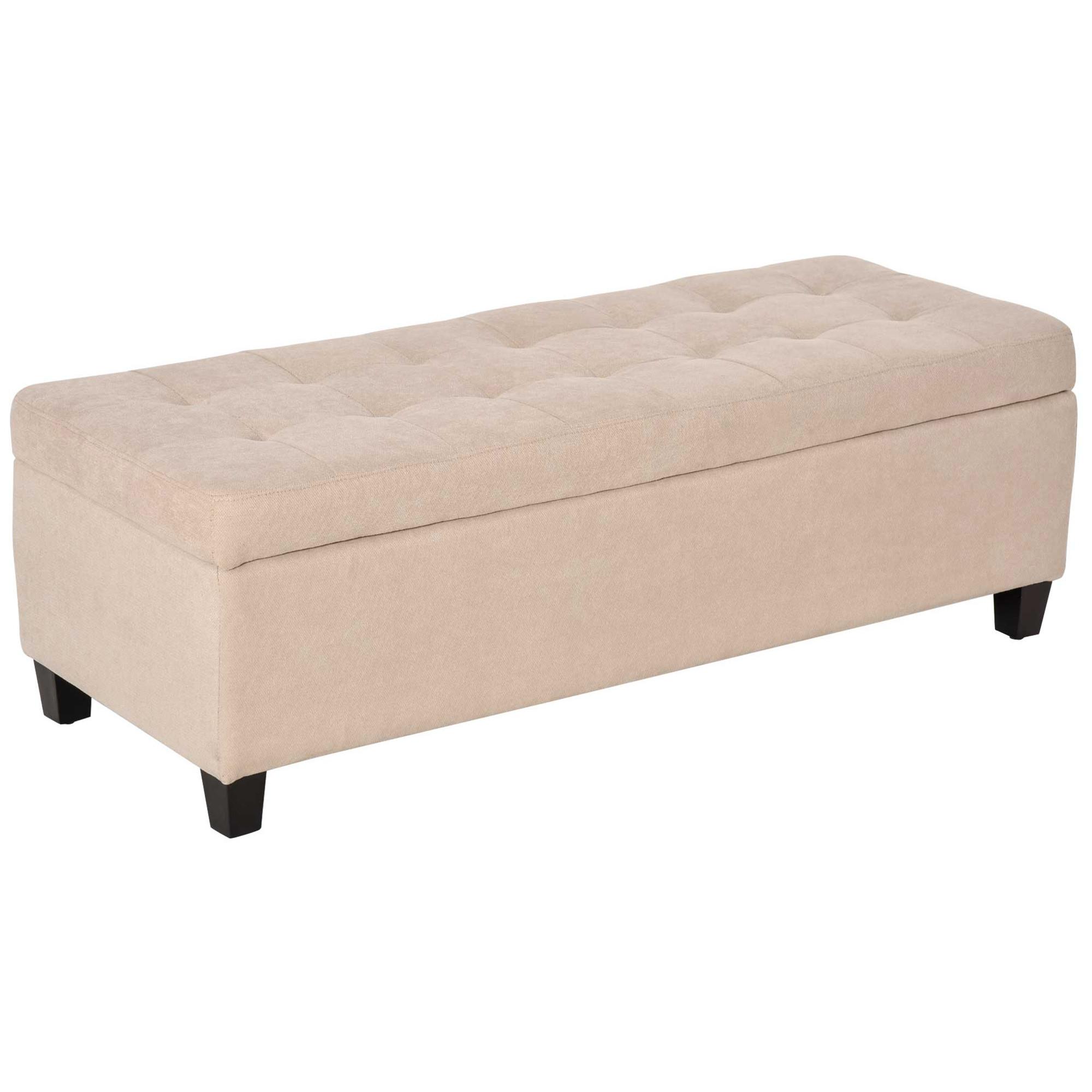TRUHENBANK mit Stauraum Leinenoptik, Beige - Beige, Kunststoff (49/41.5/125cm) - HOMCOM