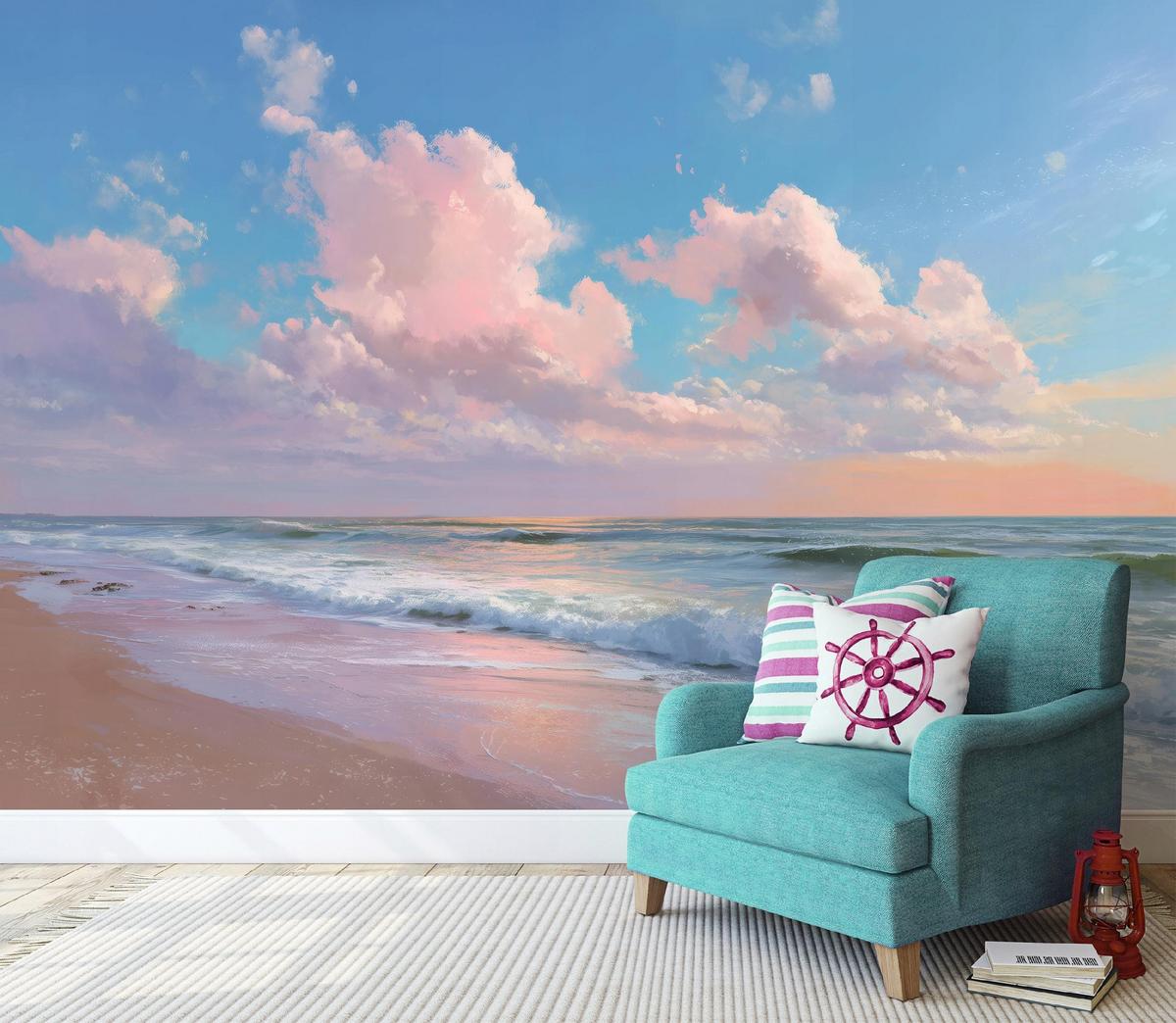 FOTOTAPETE Strand Meer Blau 200x140 cm - Multicolor, Papier (200/140cm) - Wallarena