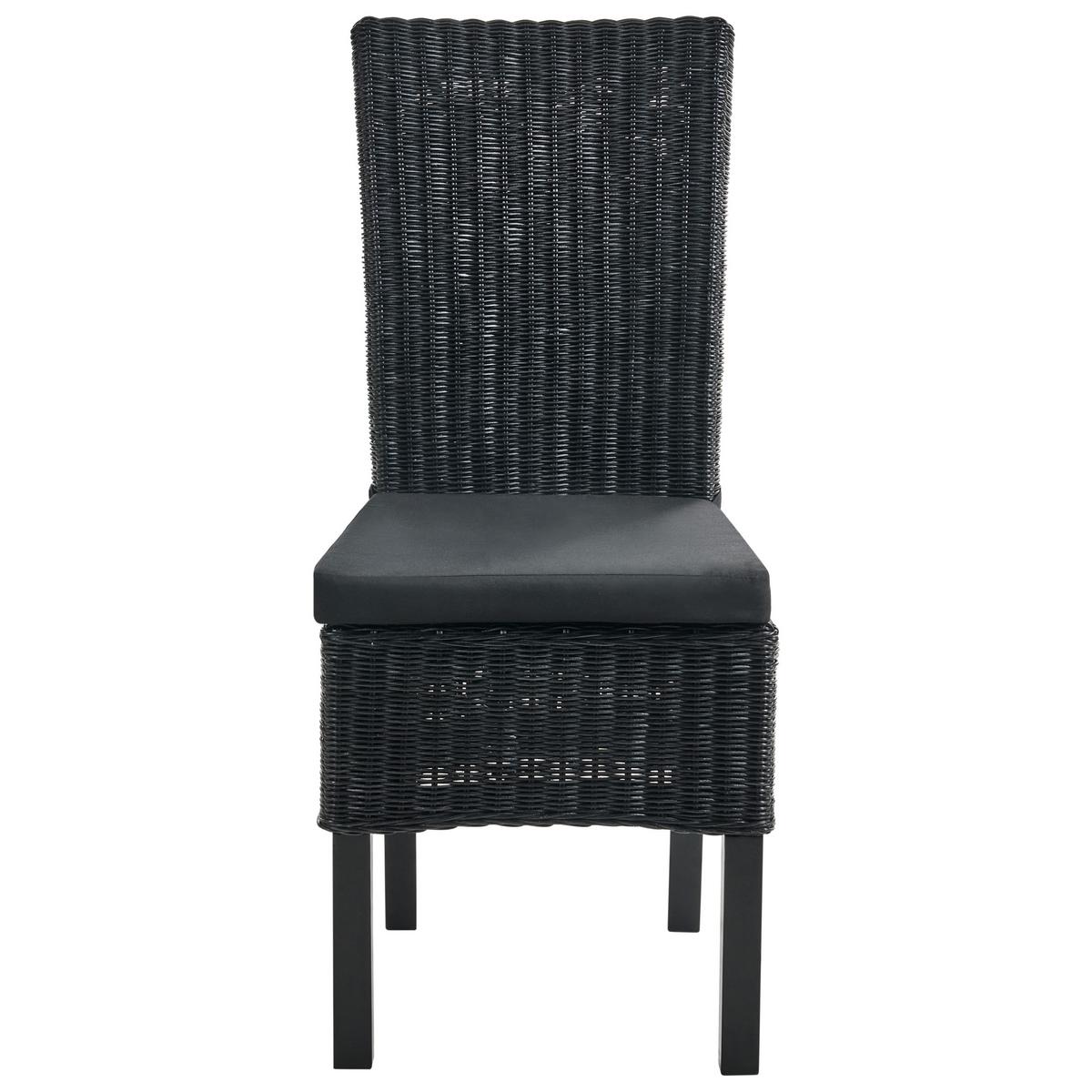 ESSZIMMERSTUHL 2er-Set Schwarz Andes - Schwarz, Naturmaterialien (43/105/50cm) - Beliani