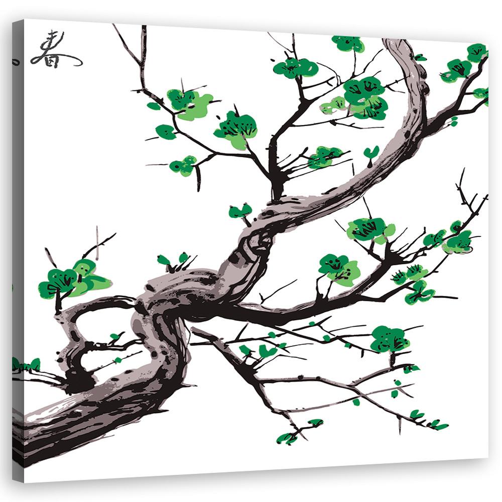 LEINWANDBILD, Natur - Grün 40x40cm - Weiß, Textil (40/40cm) - Feeby