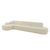 ECKSOFA Ottomane Links MARI-L3-v1 - 413x171x83 cm Beige Bouclé - Beige, Holzwerkstoff/Textil (413/171cm) - ALTDECOR