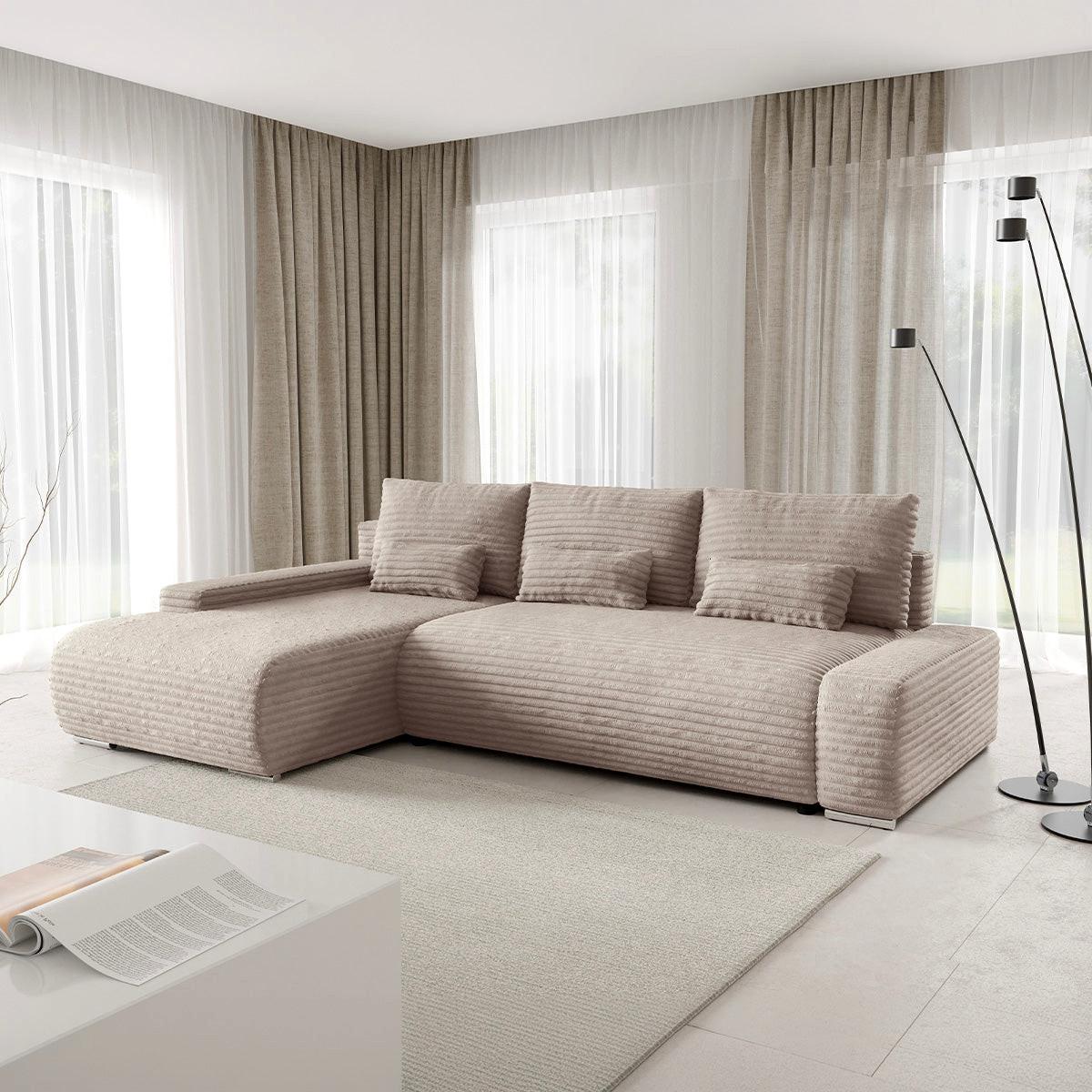 ECKSOFA Ivana 3 Sitzplätze Taupe - Taupe, Holz (265/172cm) - Petits-meubles