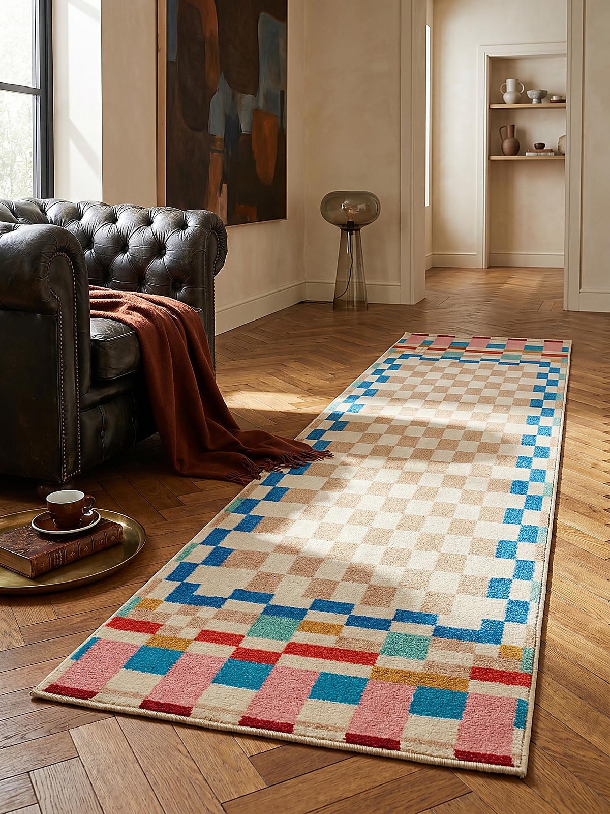 WOLLTEPPICH DAHLIA, geometrisch, Bunt, 80 x 300 cm - Multicolor, Textil (300/80cm) - KADIMA DESIGN