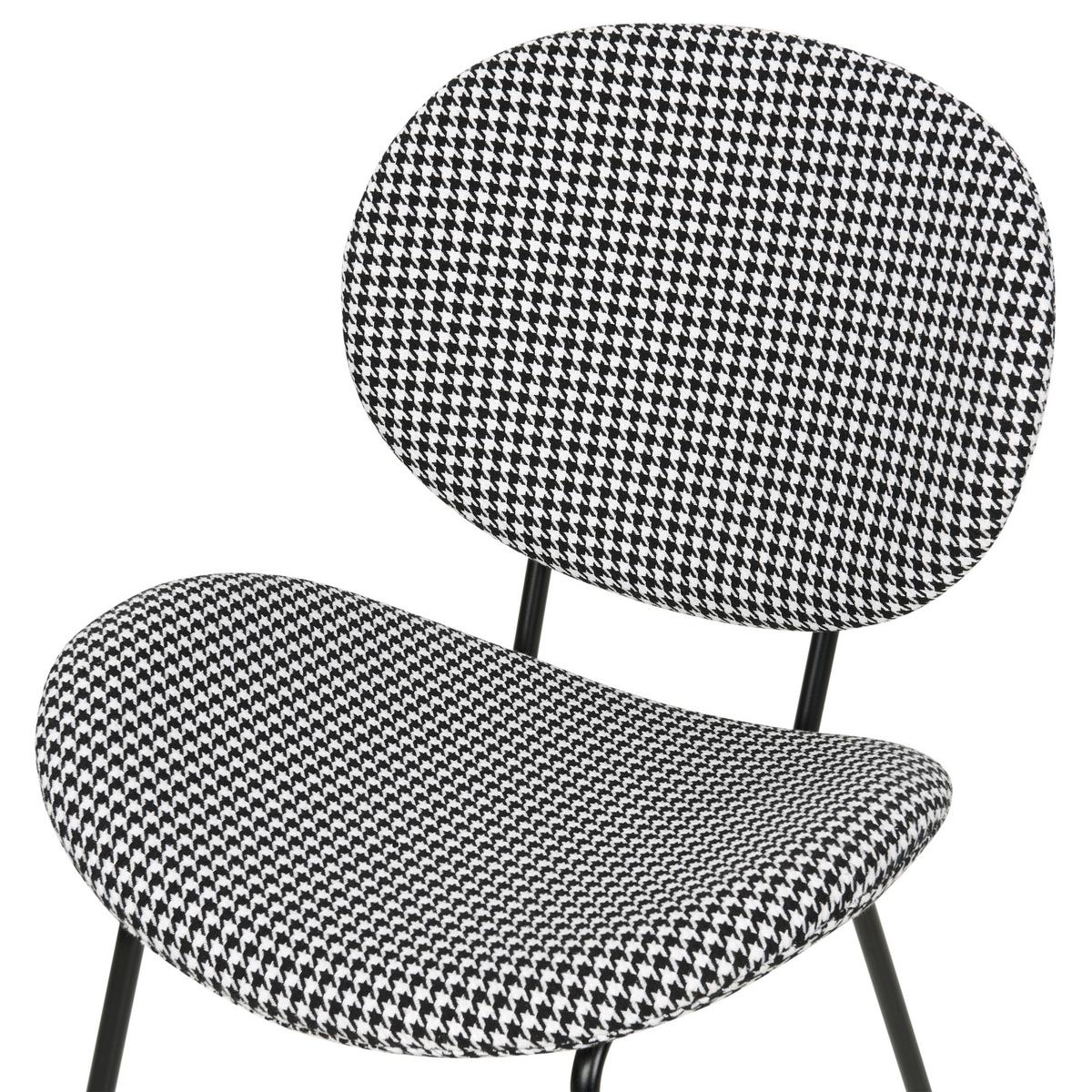 ESSZIMMERSTUHL 2er-Set Hahnentrittmuster schwarz/weiß Luana - Schwarz/Weiß, Textil (50/80/52cm) - Beliani