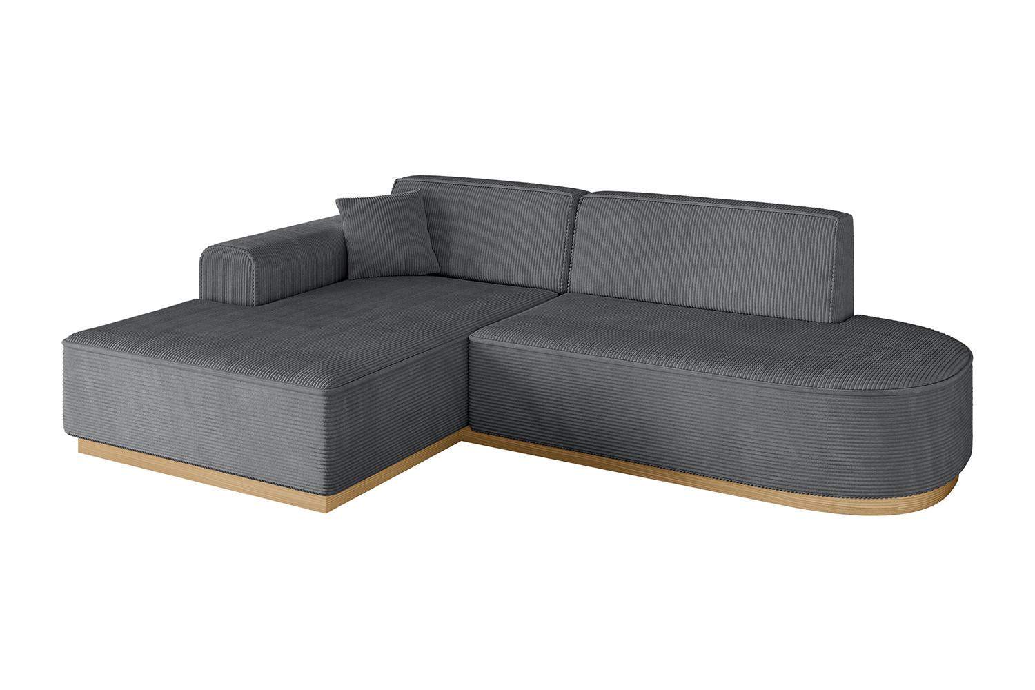 ECKSOFA Ottomane Links IREA-L1-v2 - 232x165x80 cm Duneklgrau - Dunkelgrau, Holzwerkstoff/Textil (232/165cm) - ALTDECOR