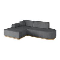 ECKSOFA Ottomane Links IREA-L1-v2 - 232x165x80 cm Duneklgrau - Dunkelgrau, Holzwerkstoff/Textil (232/165cm) - ALTDECOR