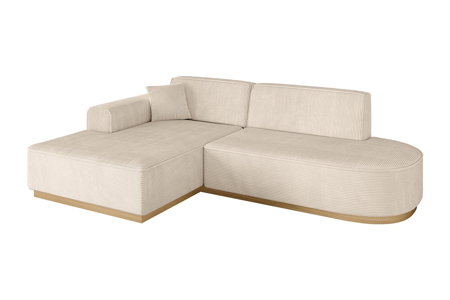 ECKSOFA Ottomane Links IREA-L1-v2 - 232x165x80 cm Beige - Beige, Holzwerkstoff/Textil (232/165cm) - ALTDECOR