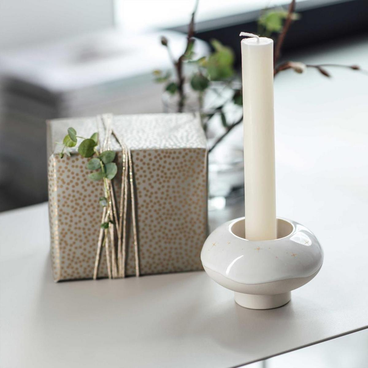 KERZENHALTER DONUT Winter Glow beige ø 9,1 cm 6er Set - Beige, Keramik (9.1/5.5/9.1cm) - like.Villeroy & Boch