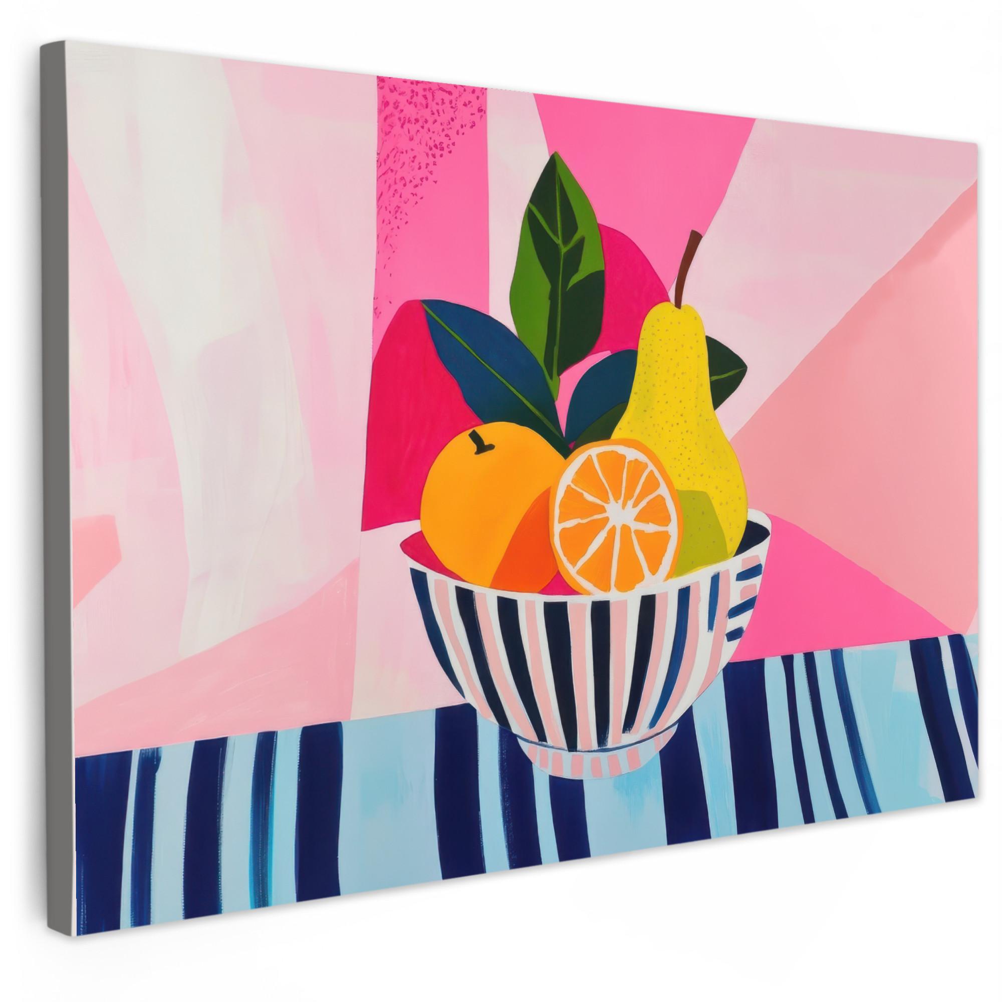 LEINWANDBILD Obst - Abstrakter Hintergrund - Rosa XXL 150x100 cm - Pink, Textil (150/100cm) - MuchoWow
