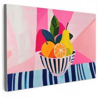 LEINWANDBILD Obst - Abstrakter Hintergrund - Rosa Wohnzimmer Groß 120x80 cm - Pink, Textil (120/80cm) - MuchoWow