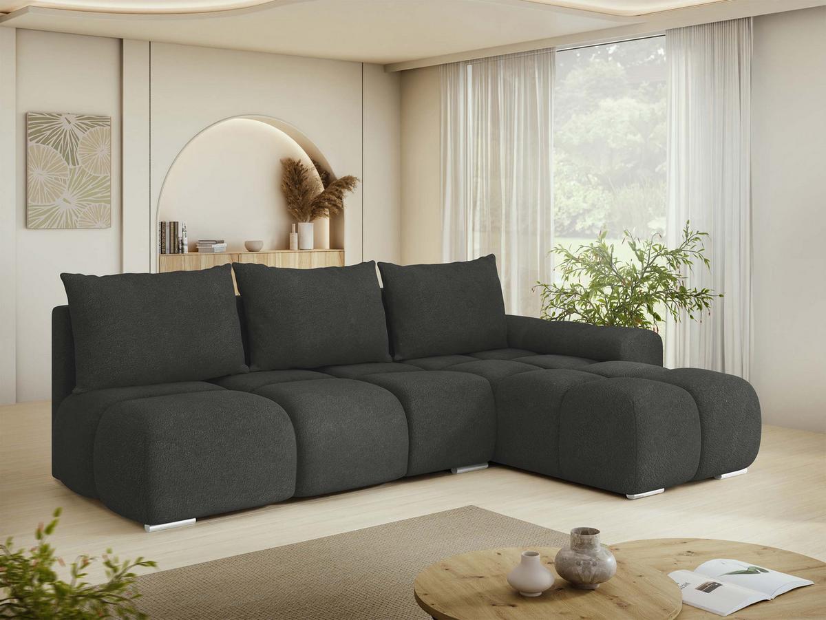 ECKSOFA Bestii, Seite: Rechts - Schwarz, Holz/Kunststoff (270/183cm) - MIRJAN24