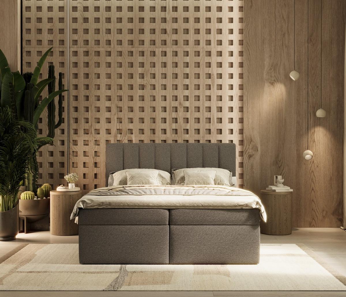BOXBETT Amaro 160/200 cm Anthrazit im Megan Stoff - Anthrazit/Schwarz, Holz/Holzwerkstoff (160/200cm) - AltaBeds
