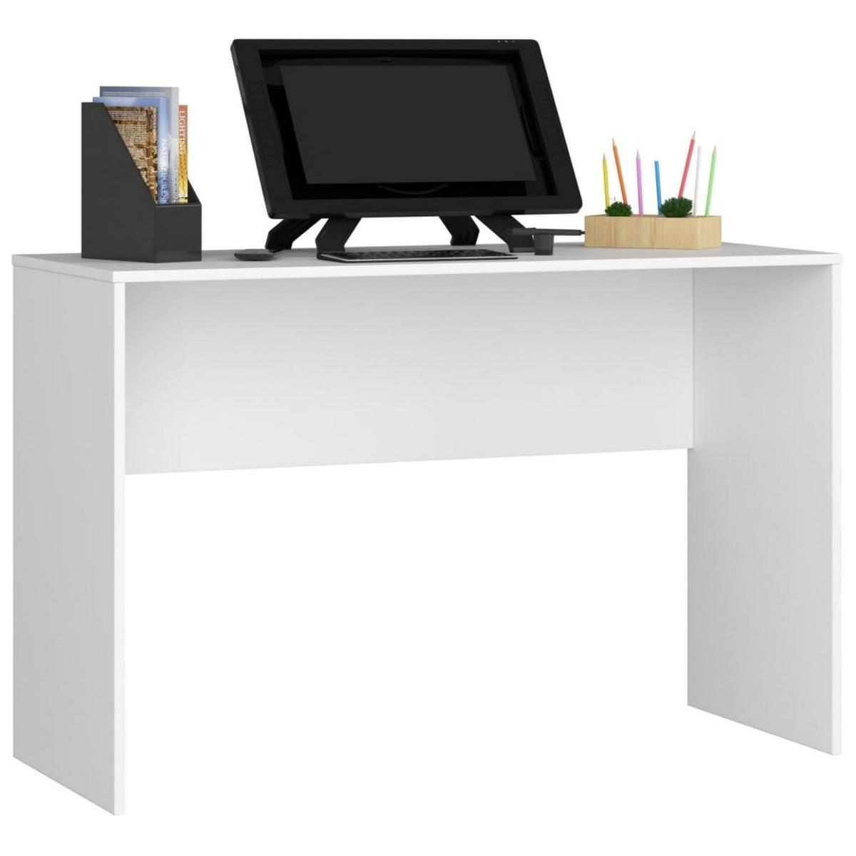 SCHREIBTISCH Weiß, Weiß Glanz 79/120/126 - Weiß Hochglanz/Weiß, Holzwerkstoff (94/62/79cm) - RAUMHIRSCH FURNITURE