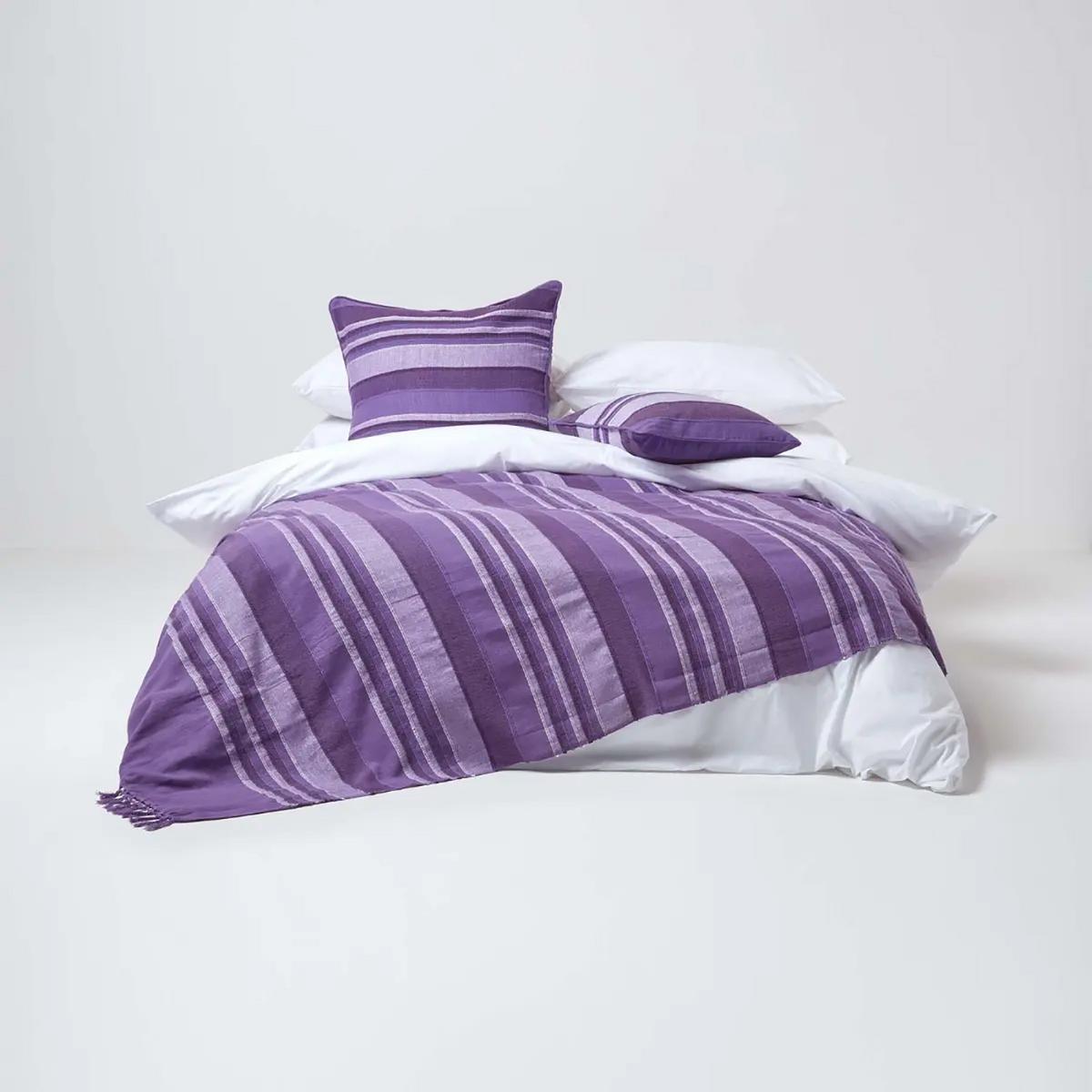ÖSENVORHANG Morocco blickdicht 2er-Set, 167/228 cm - Lila, Textil (167/228cm) - Homescapes