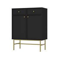 SIDEBOARD TORINO 84/108/41cm mit 2 Schubladen 2 Türen Graphitfarben - Graphitfarben, Holzwerkstoff (84/108/41cm) - MASSENO