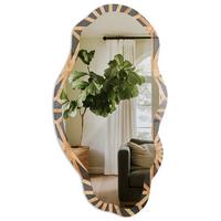 SPIEGEL 90x45 cm asymmetrisch mit Druck - Energie des Musters - Transparent, Glas (45/90/0.4cm) - TULUP
