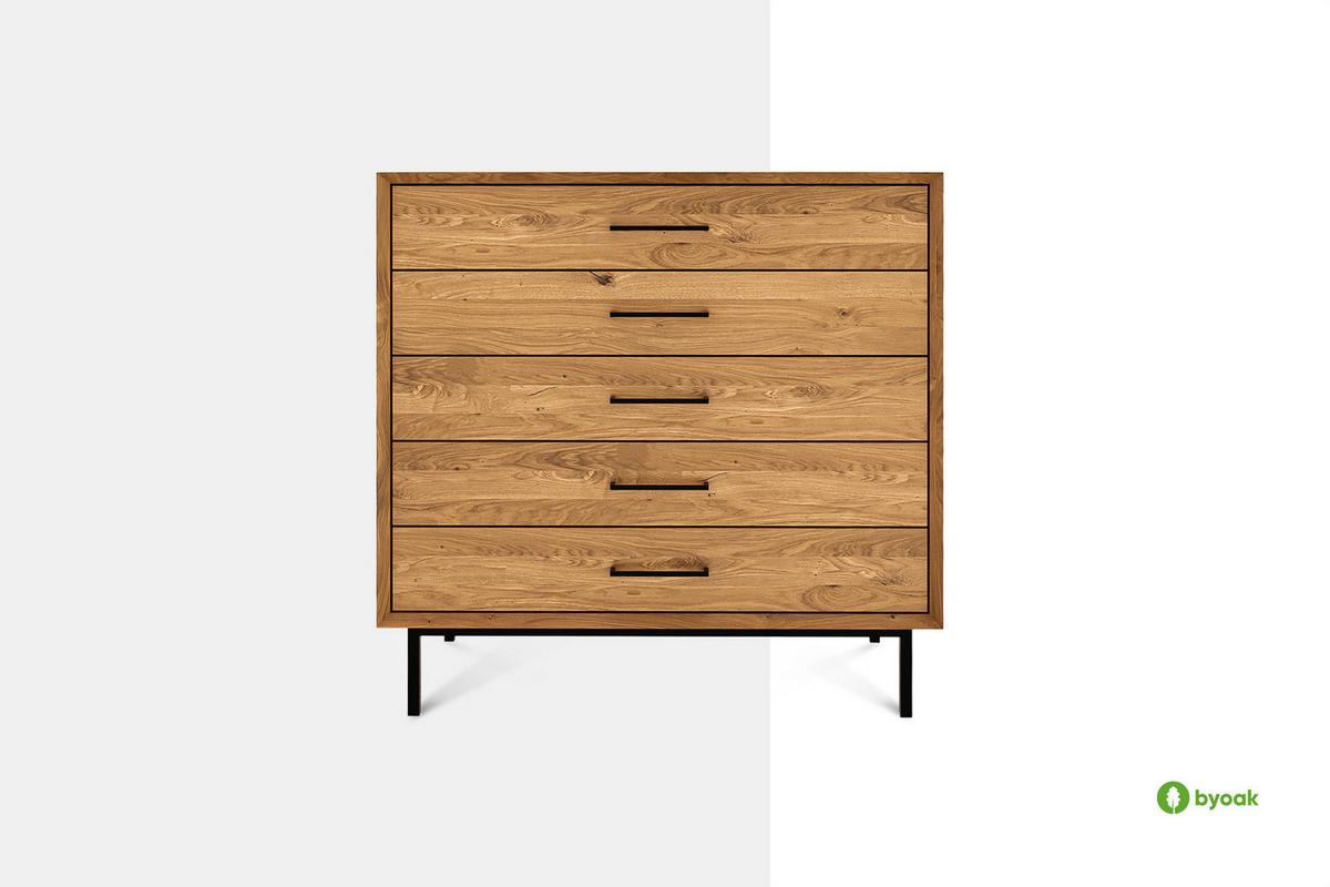 KOMMODE HOCH LEON Wildeiche - Wildeiche, Holz (97/95/45cm) - byoak