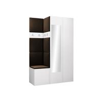 GARDEROBEN-SET Orion XXVI - Weiß/Braun, Holzwerkstoff/Kunststoff (116/186/46cm) - MIRJAN24