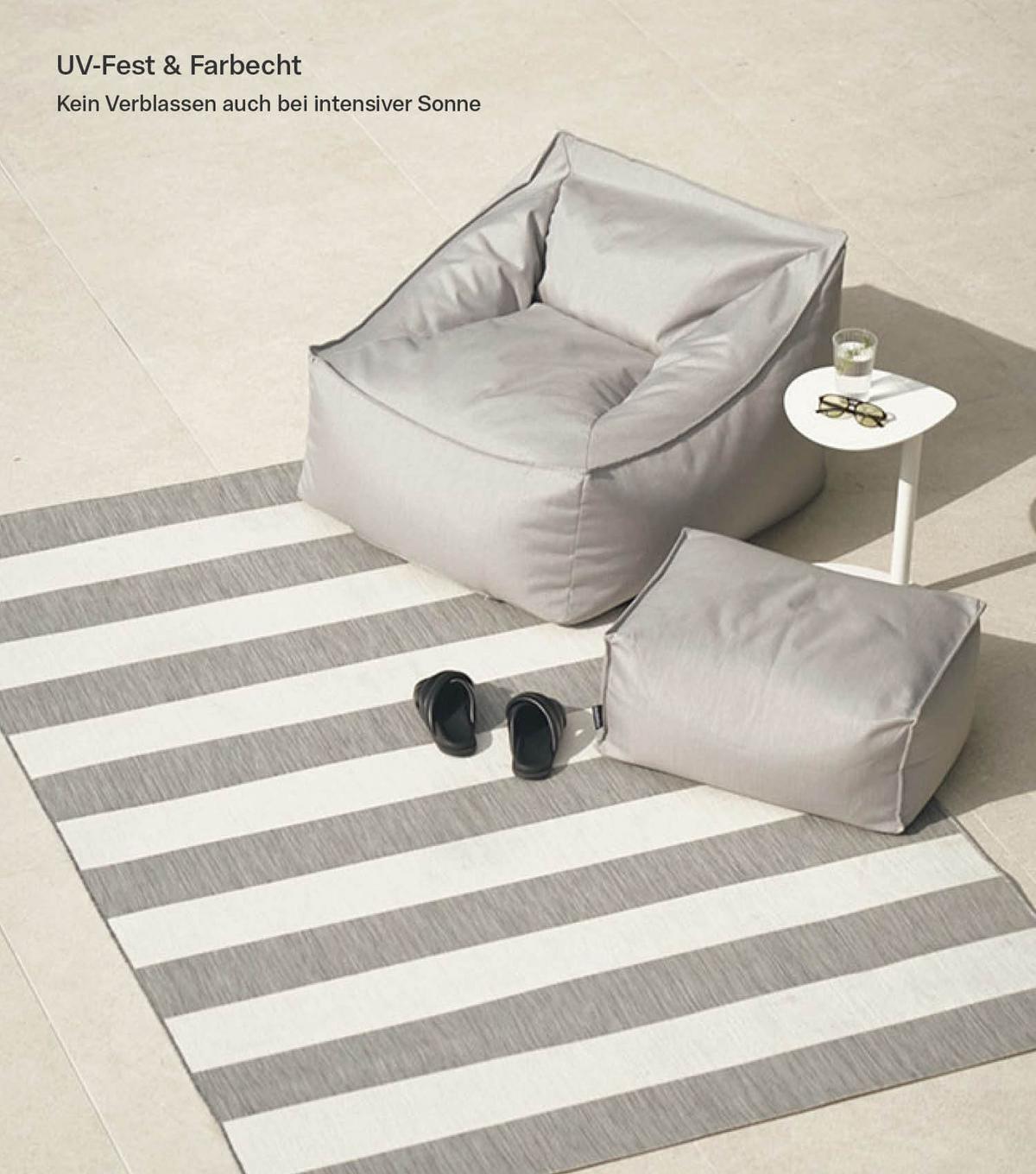 OUTDOORTEPPICH Der Gestreifte - Grau, Kunststoff (160/230cm) - Mokebo