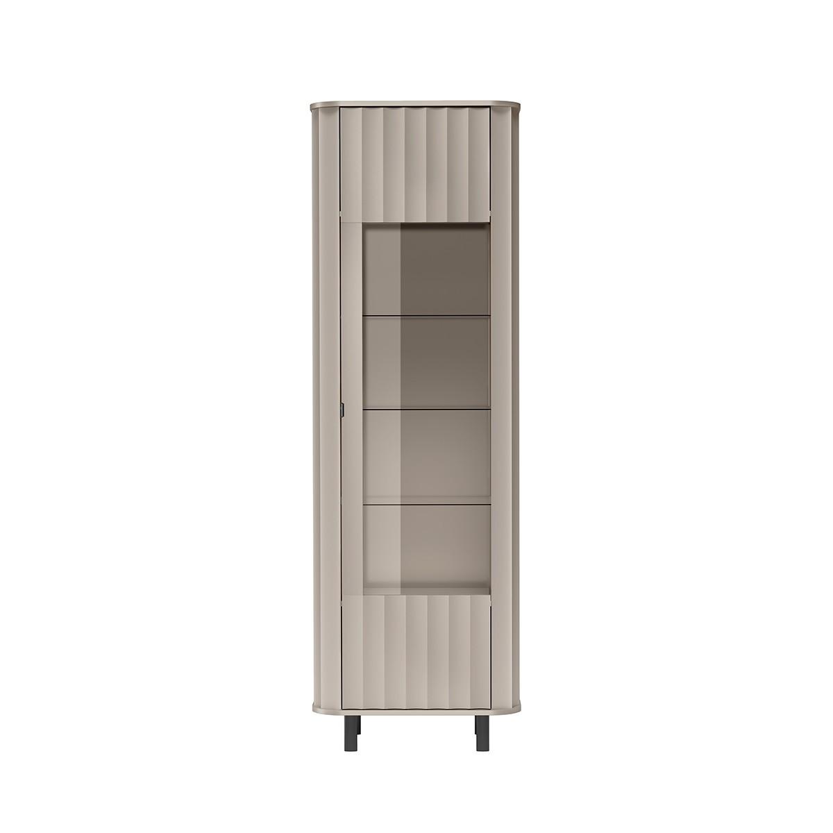 VITRINE MODERNO 200 / 65,3 cm in Beige - Beige, Holzwerkstoff (65.3/200/40.5cm) - MASSENO
