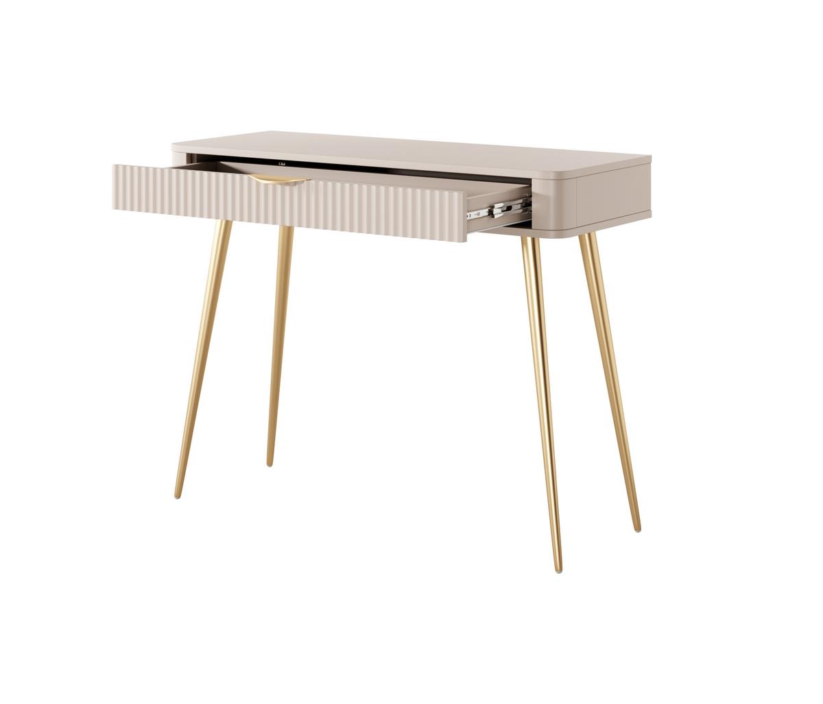 KONSOLENTISCH LANTANA 100,2/78/38 cm mit Schubladen, Beige - Beige, Holzwerkstoff (38/100.2/78cm) - MASSENO